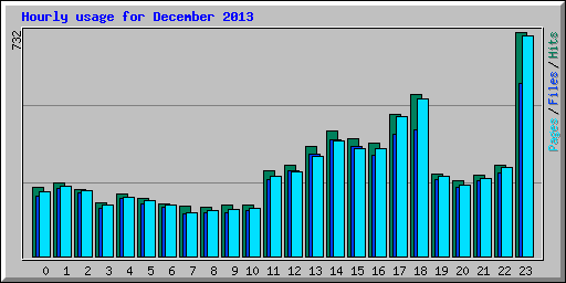 Hourly usage for December 2013