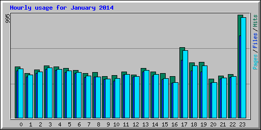 Hourly usage for January 2014