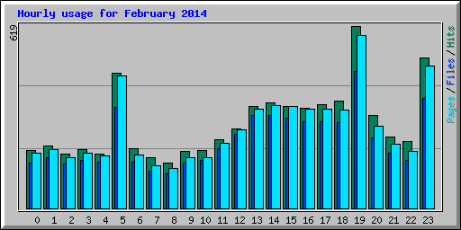 Hourly usage for February 2014