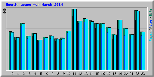 Hourly usage for March 2014