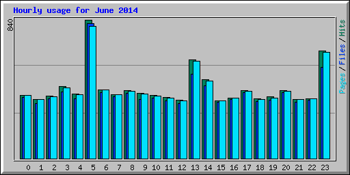 Hourly usage for June 2014