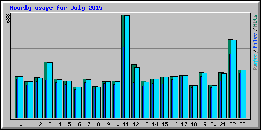 Hourly usage for July 2015